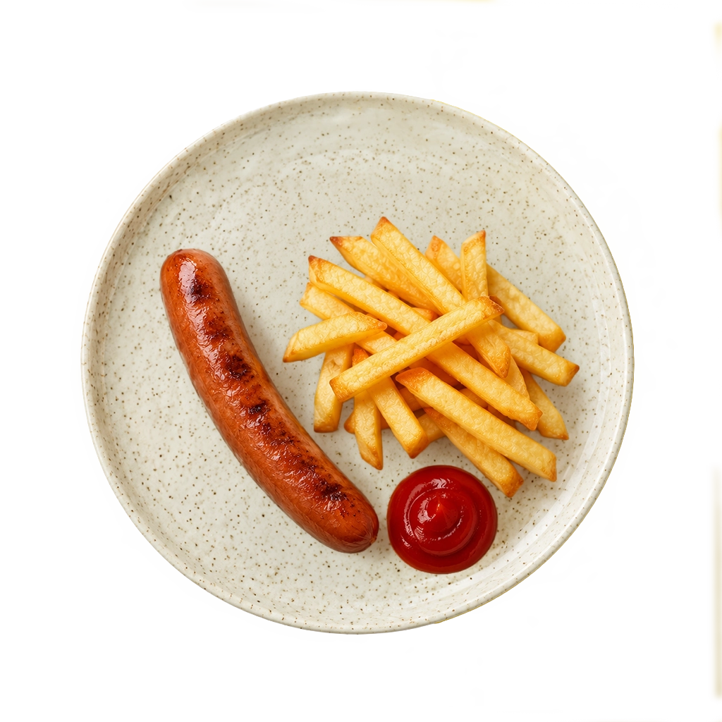 Pølse med chips
